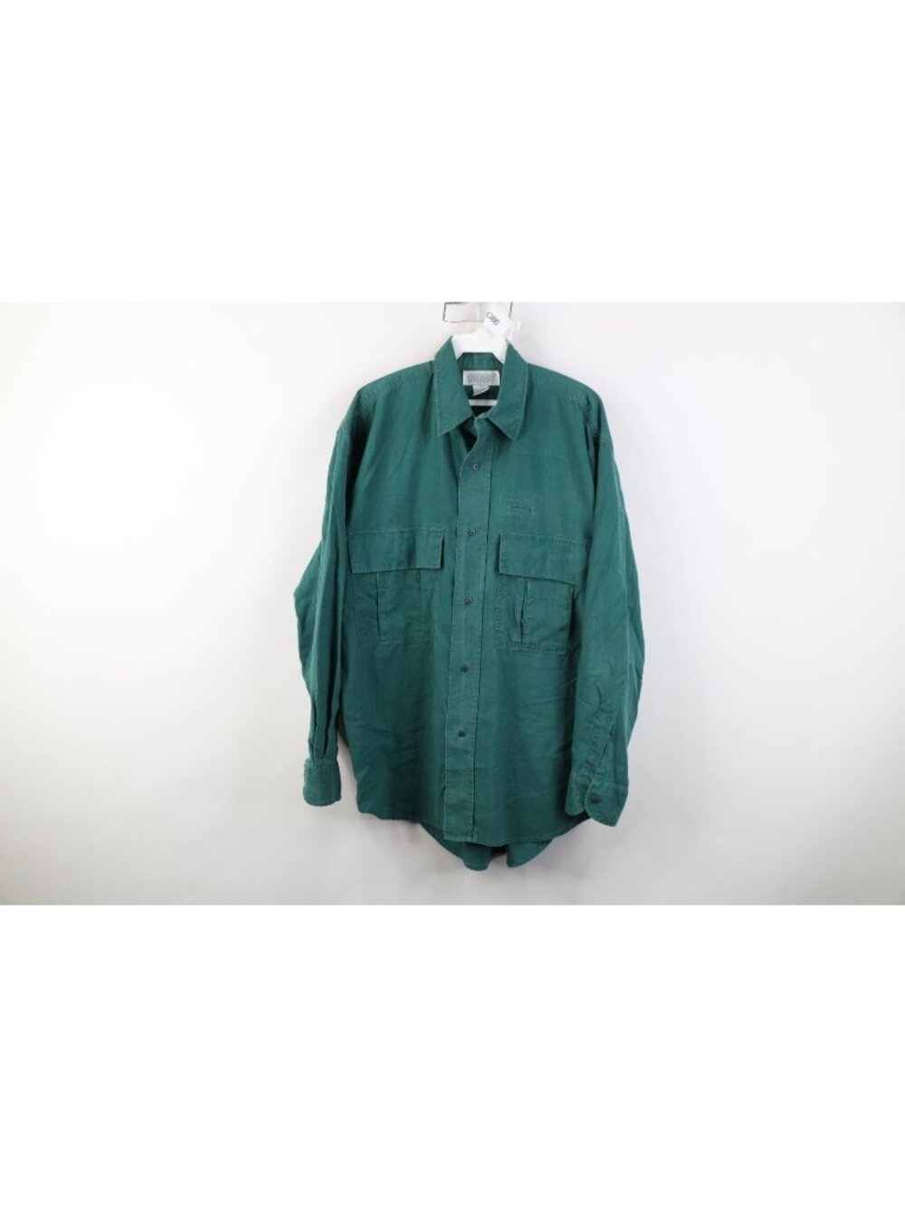 Vintage 90s Unionbay Mens Small Faded Stonewash Baggy Surf Button Shirt Green